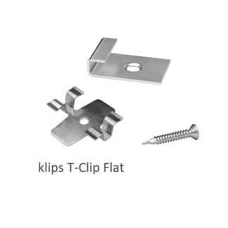 Zestaw montażowy T-Clip Flat Timberness - mały - system do łączenia desek kompozytowych do legarów